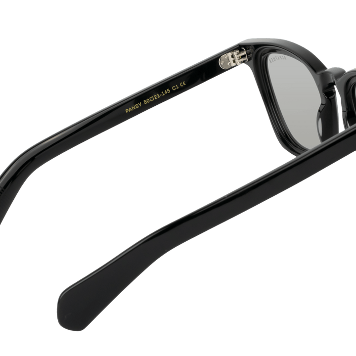 Pansy: Lunettes de soleil de luxe Noir - Bleather Maroc