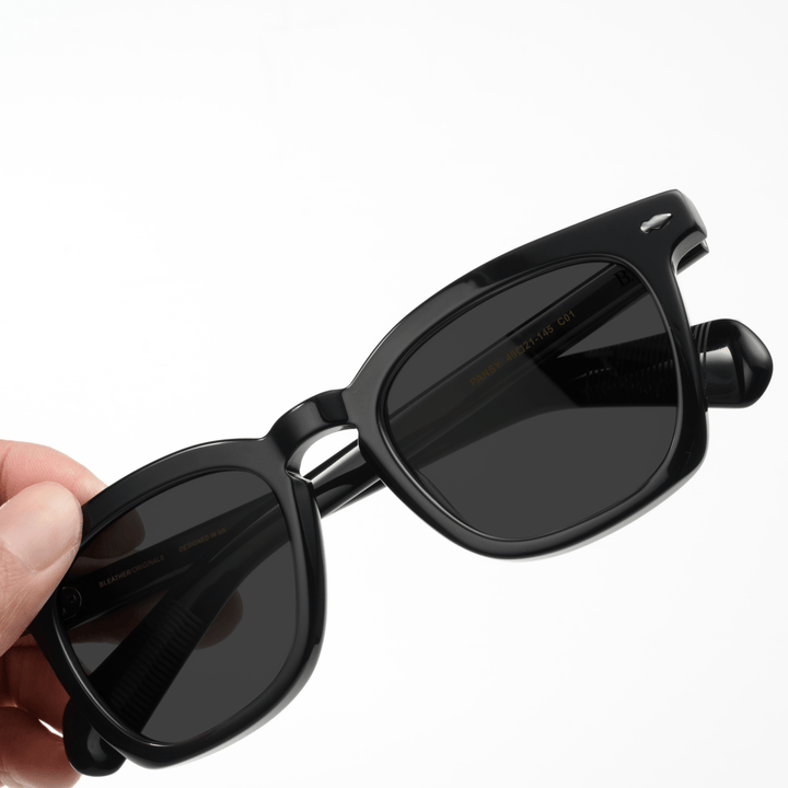 Pansy: Lunettes de soleil de luxe Noir - Bleather Maroc