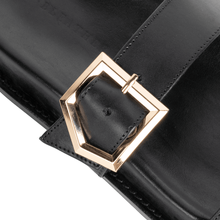 Penelope : Sandales Femme - Cuir Noir - Bleather Maroc