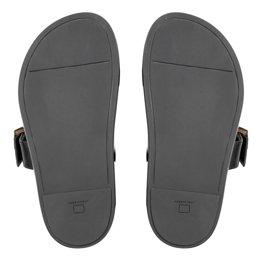 Penelope : Sandales Femme - Cuir Noir - Bleather Maroc