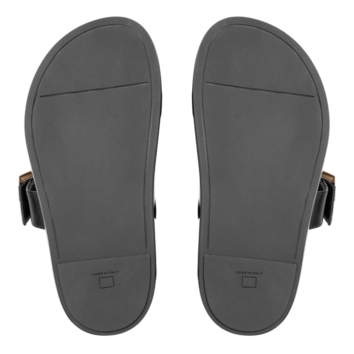 Penelope : Sandales Femme - Cuir Noir - Bleather Maroc