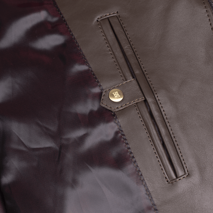 Perfecto: Jacket Hommes - Cuir Marron - Bleather Maroc