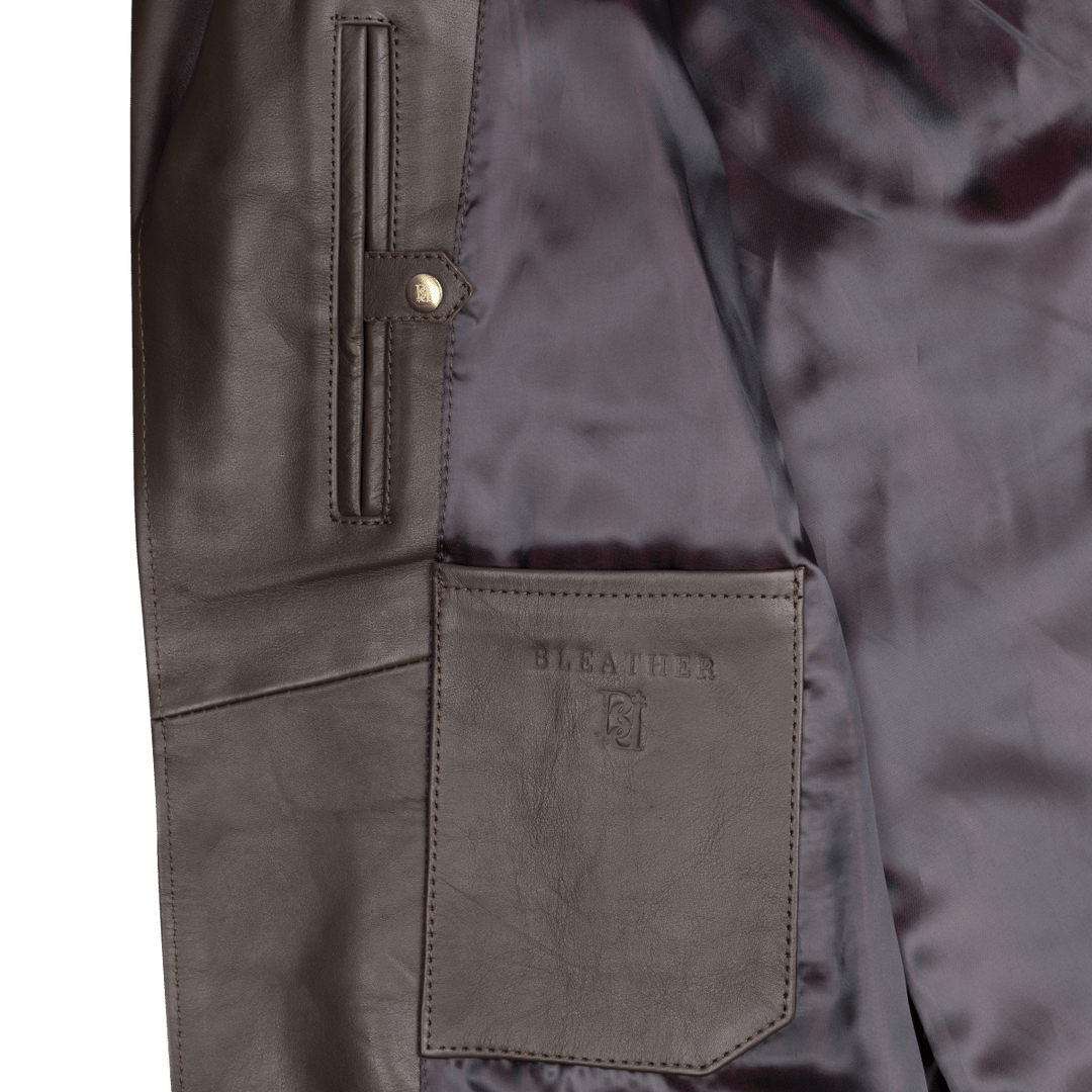 Perfecto: Jacket Hommes - Cuir Marron - Bleather Maroc