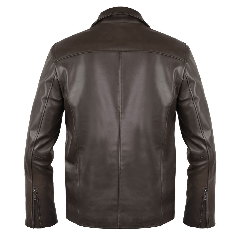 Perfecto: Jacket Hommes - Cuir Marron - Bleather Maroc