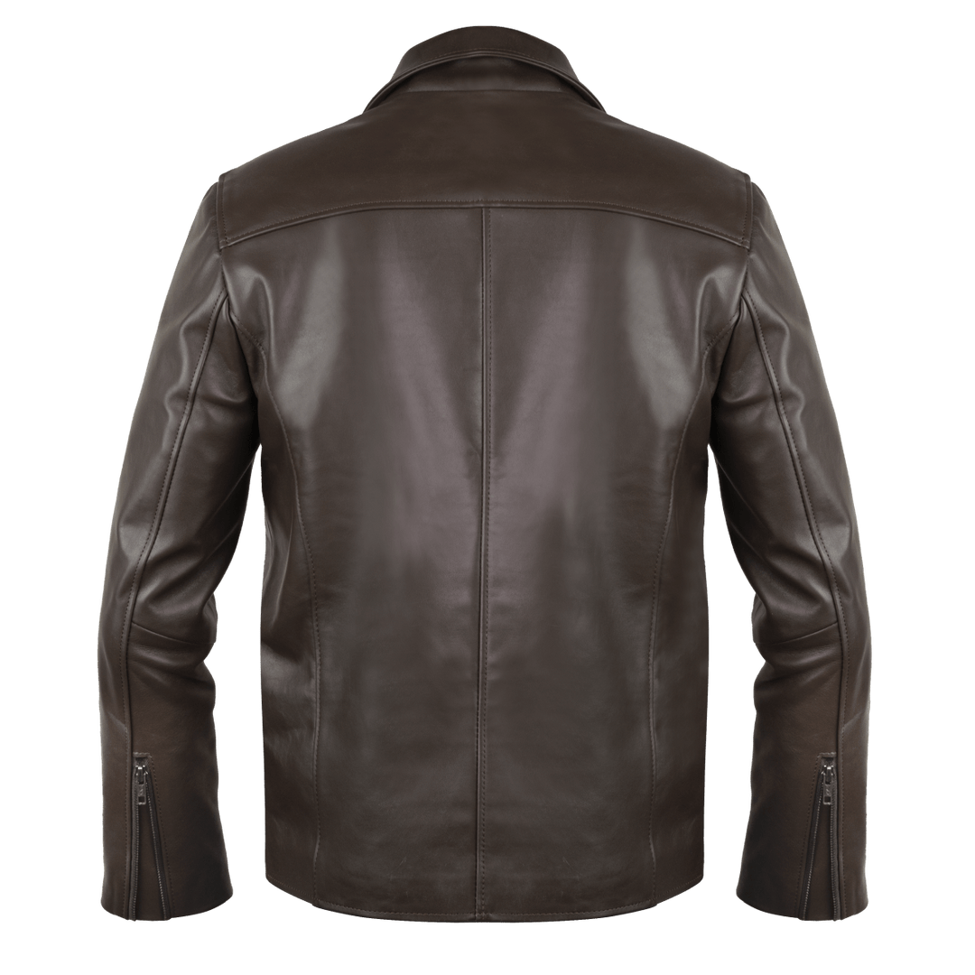 Perfecto: Jacket Hommes - Cuir Marron - Bleather Maroc
