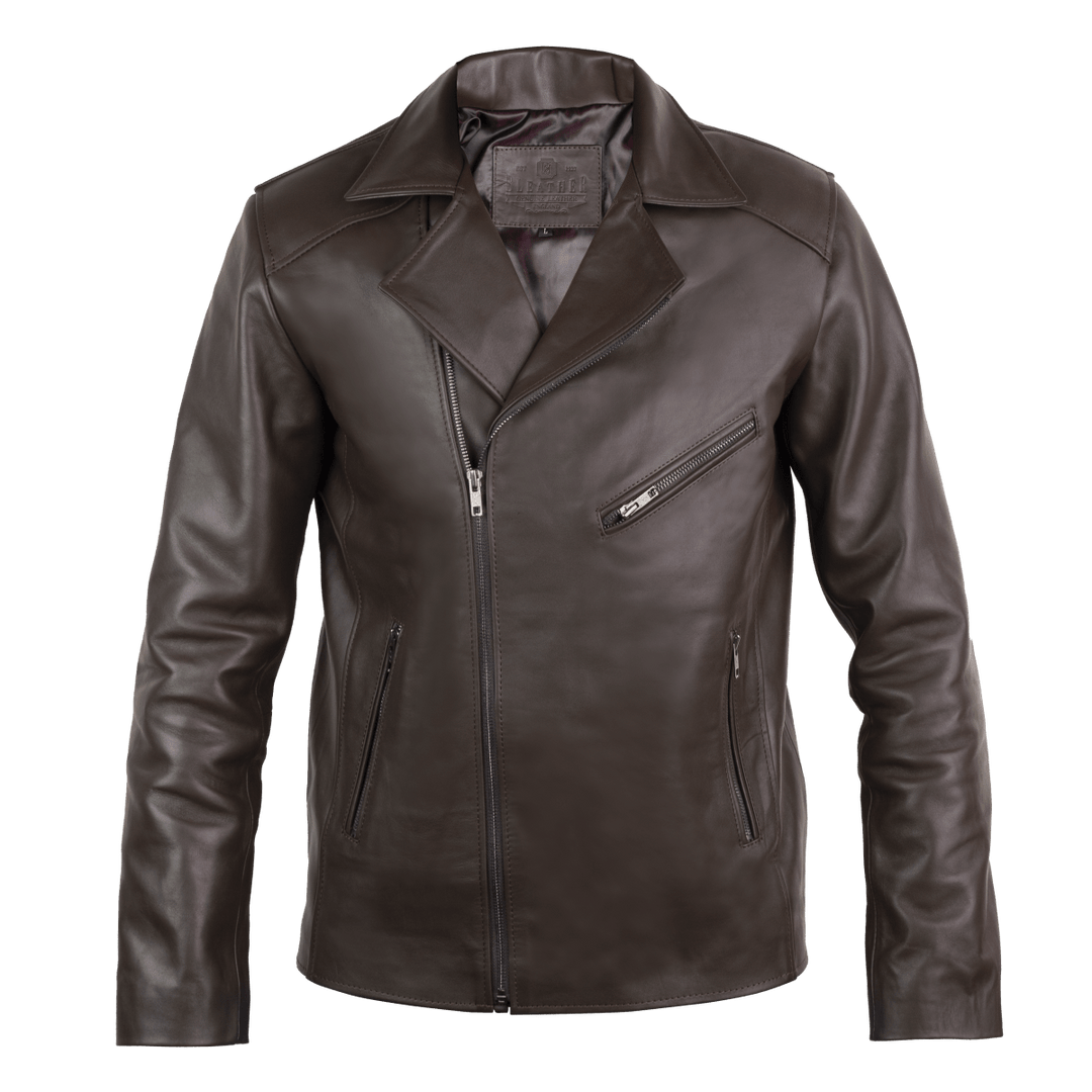 Perfecto: Jacket Hommes - Cuir Marron - Bleather Maroc