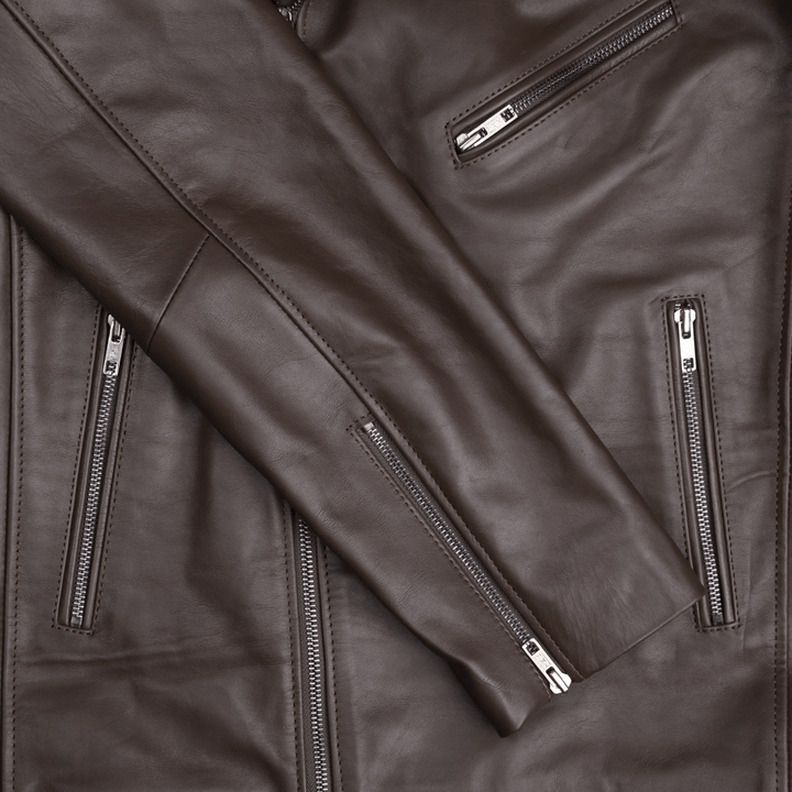 Perfecto: Jacket Hommes - Cuir Marron - Bleather Maroc