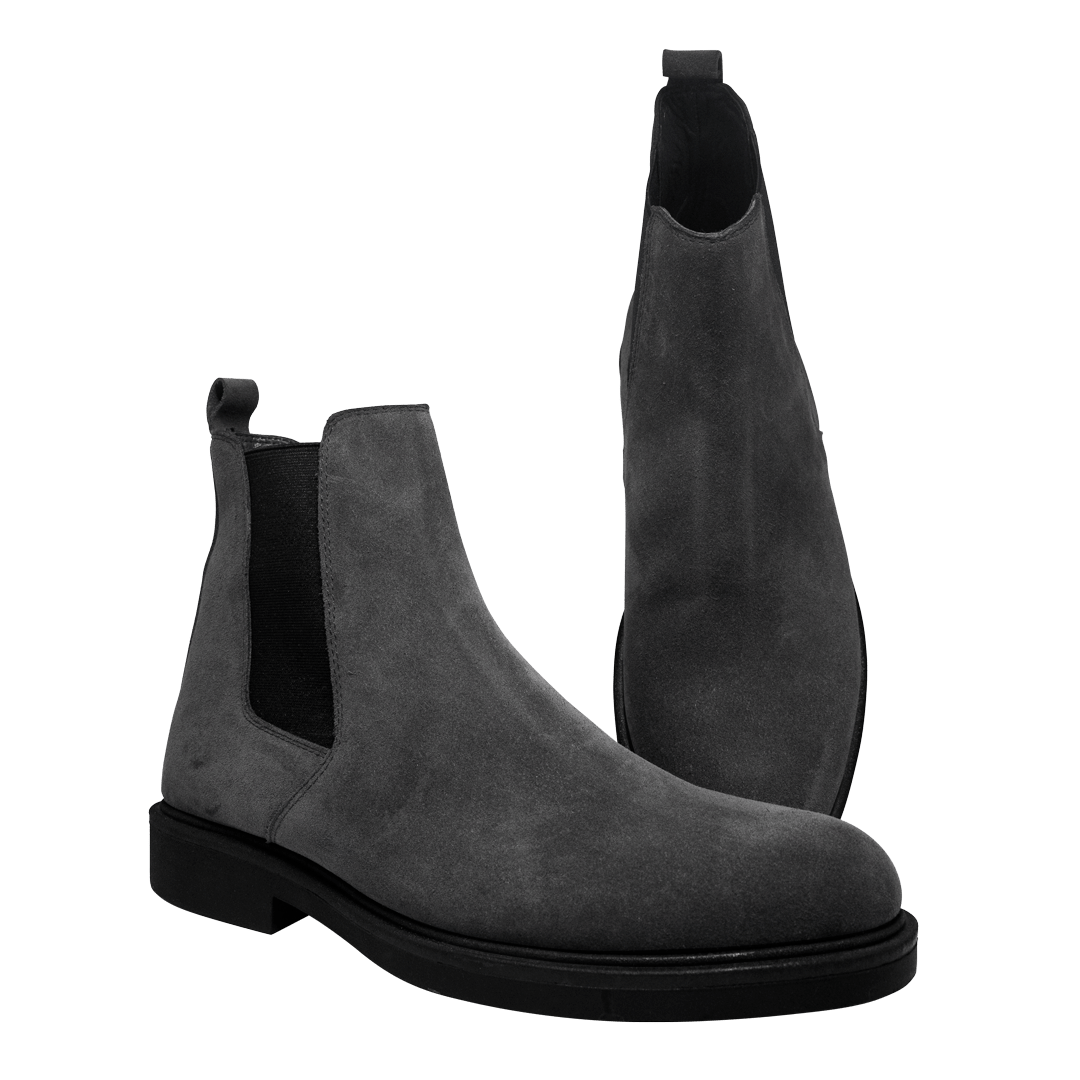 Perth: Chelsea Boots Homme - Daim Gris - Bleather Maroc