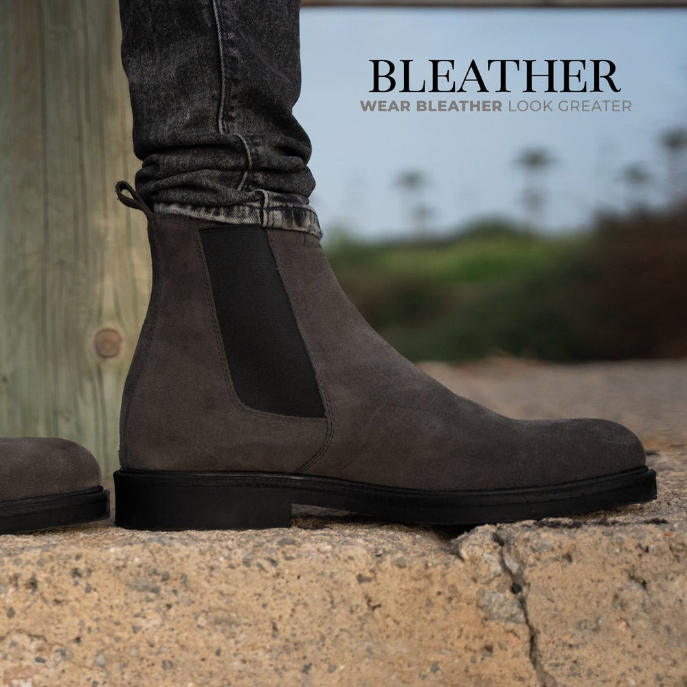 Perth: Chelsea Boots Homme - Daim Gris - Bleather Maroc