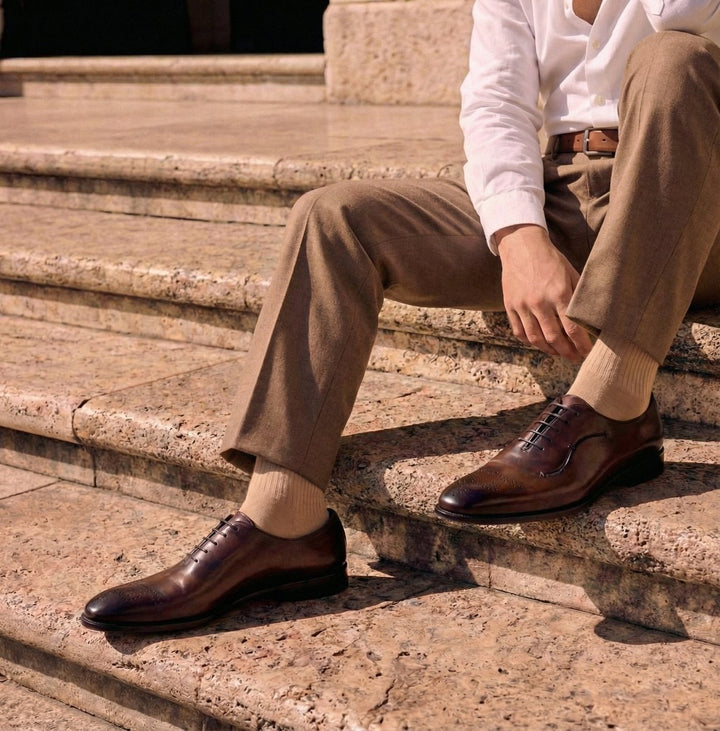 Pharrel: Richelieu Homme - Cuir Marron - Bleather Maroc