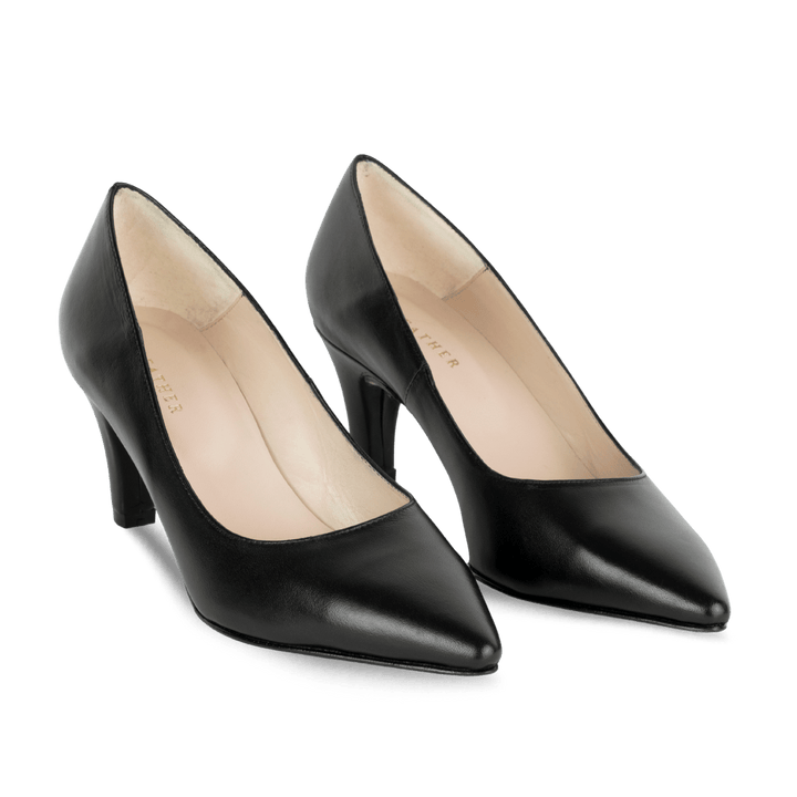 Poppy: Escarpins Femme - Cuir Noir - Bleather Maroc