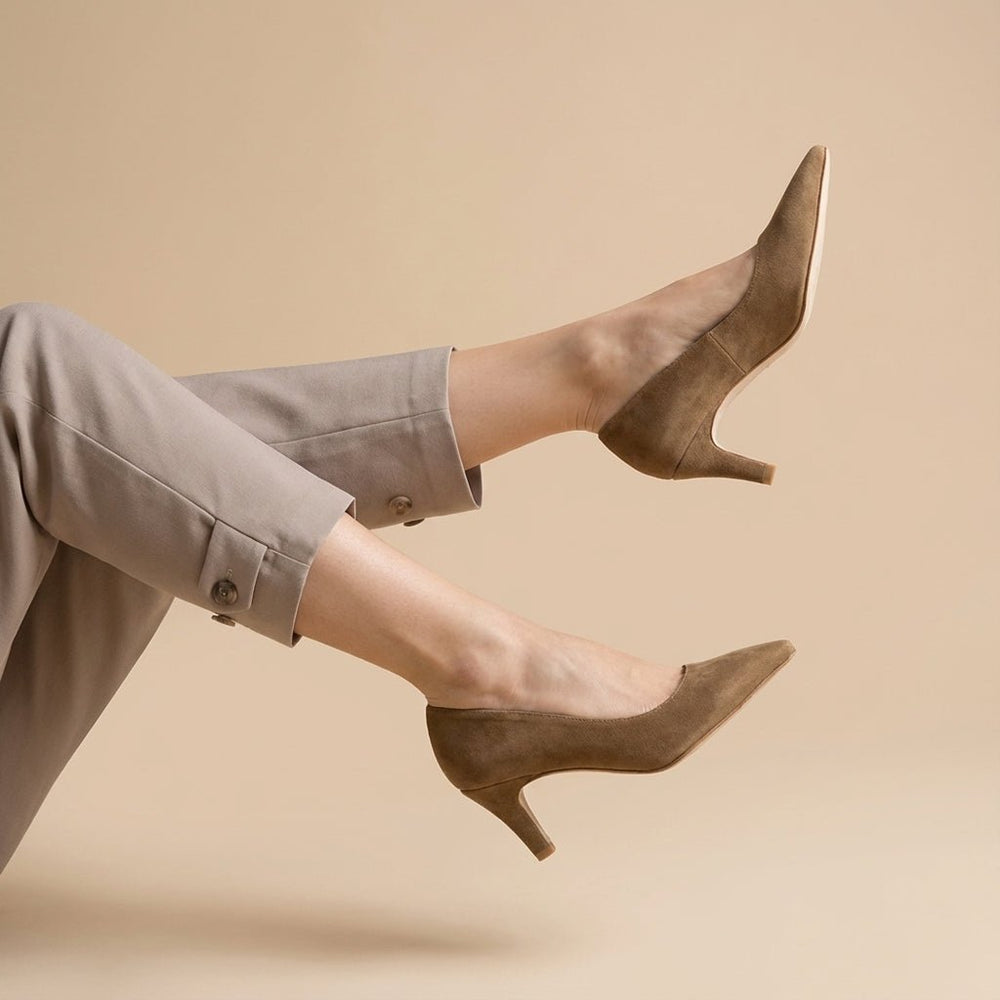 Poppy: Escarpins Femme - Daim Beige - Bleather Maroc