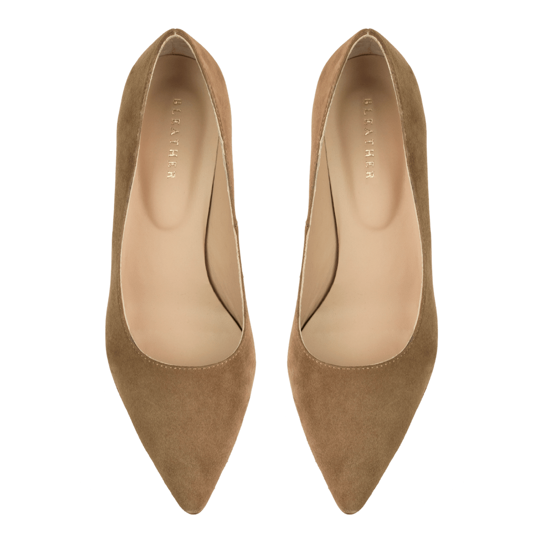 Poppy: Escarpins Femme - Daim Beige - Bleather Maroc