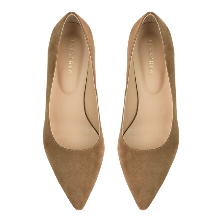 Poppy: Escarpins Femme - Daim Beige - Bleather Maroc