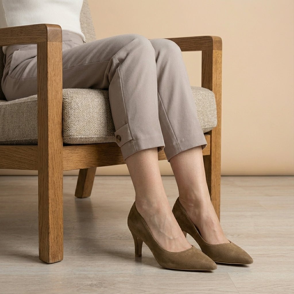 Poppy: Escarpins Femme - Daim Beige - Bleather Maroc