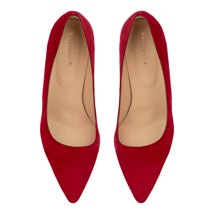 Poppy: Escarpins Femme - Daim Rouge Framboise - Bleather Maroc