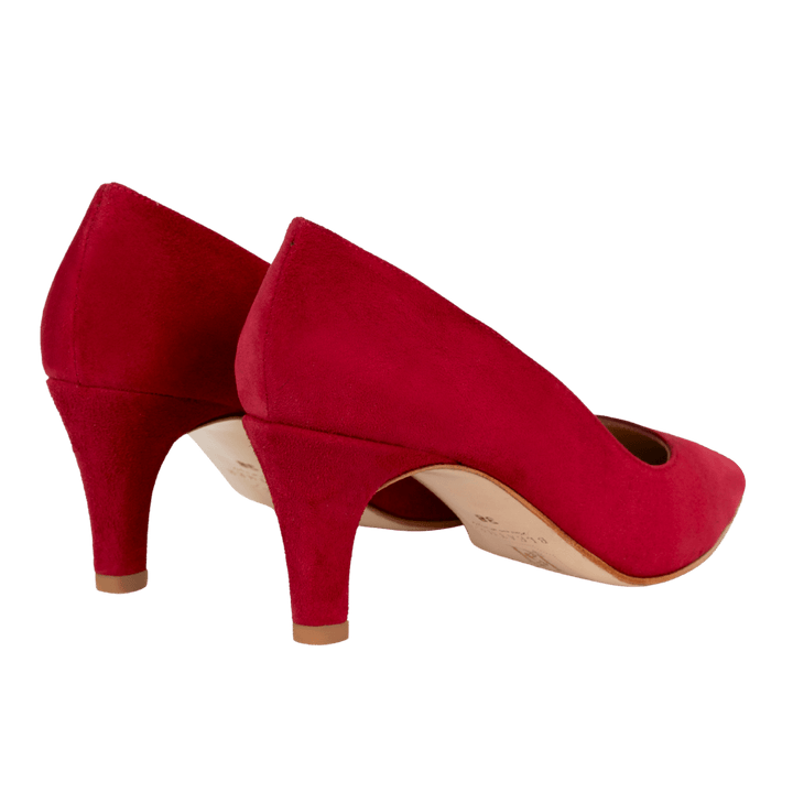Poppy: Escarpins Femme - Daim Rouge Framboise - Bleather Maroc