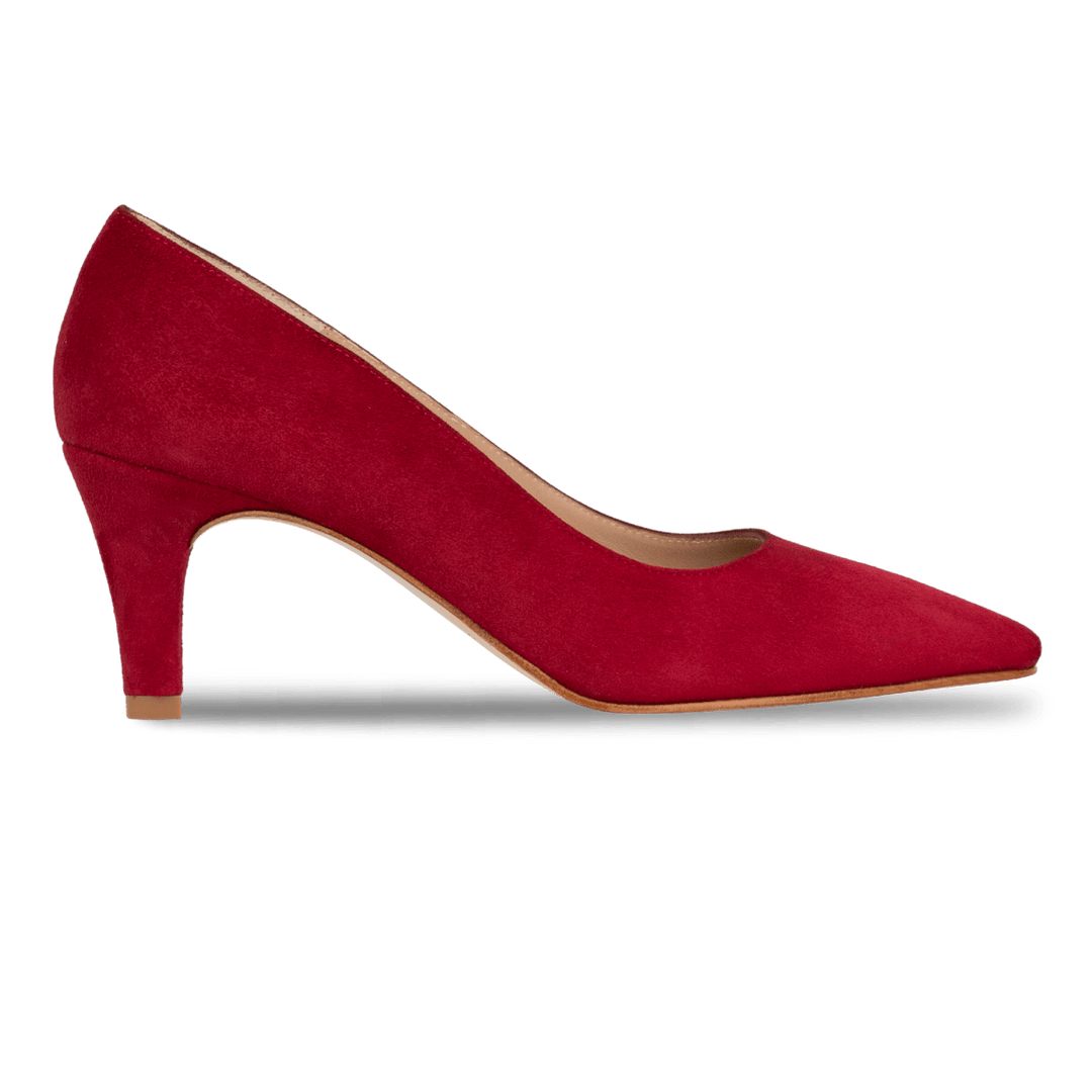Poppy: Escarpins Femme - Daim Rouge Framboise - Bleather Maroc