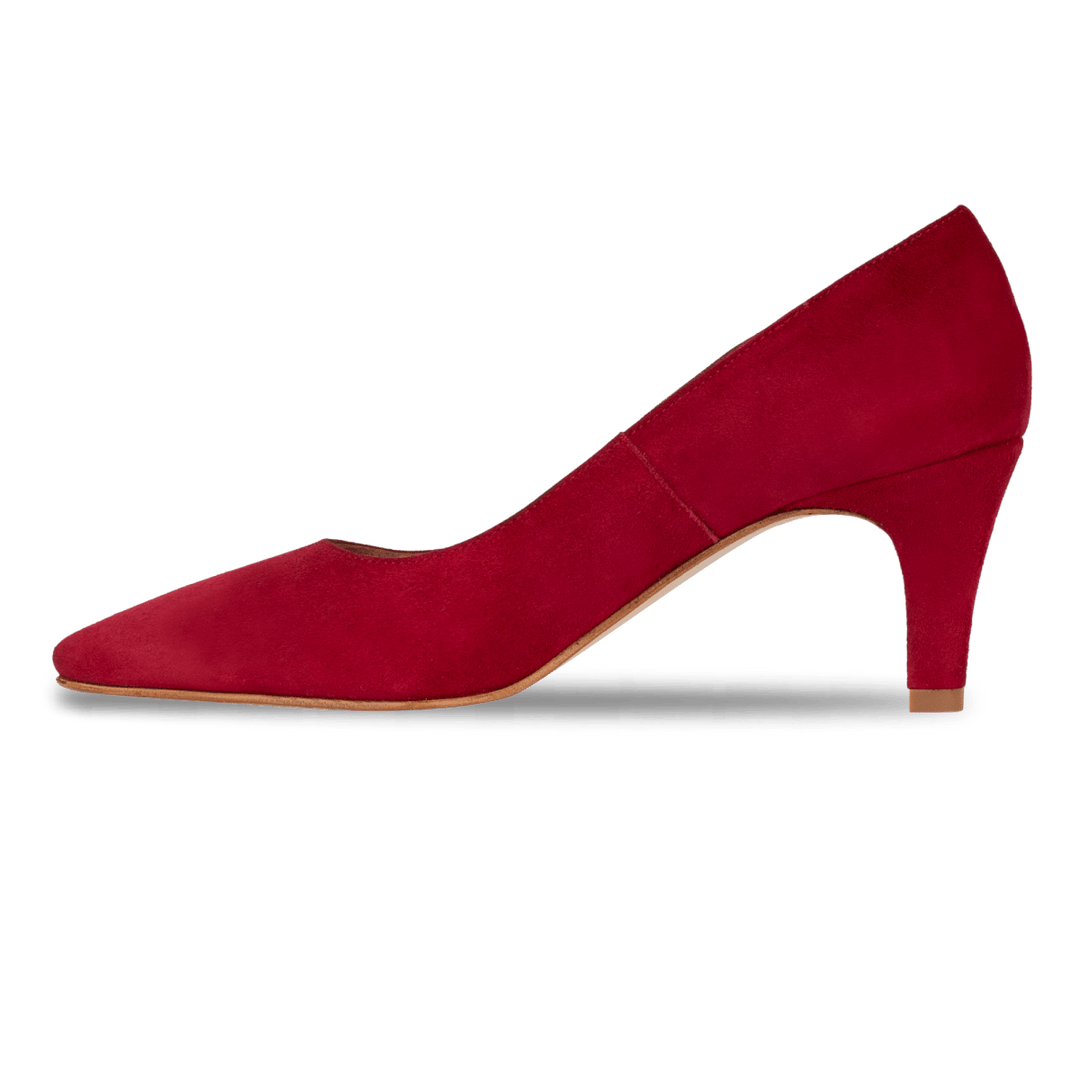 Poppy: Escarpins Femme - Daim Rouge Framboise - Bleather Maroc