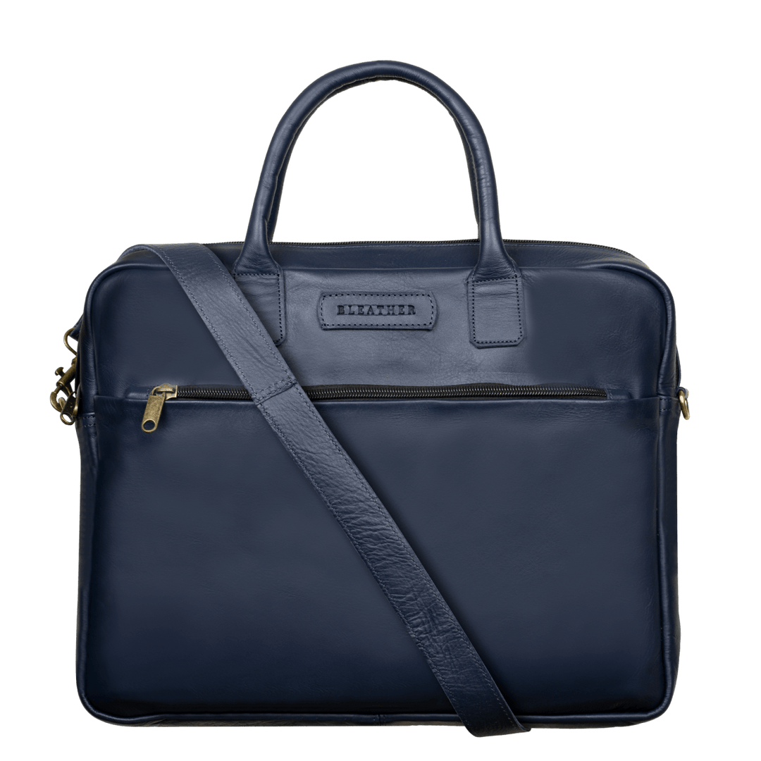 Prestige: Cartable Ordinateur Cuir Bleu Bleather UK –