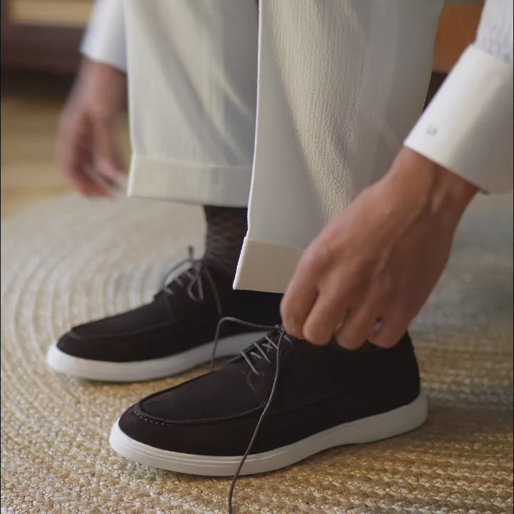 Chester: Derby Homme - Daim Marron