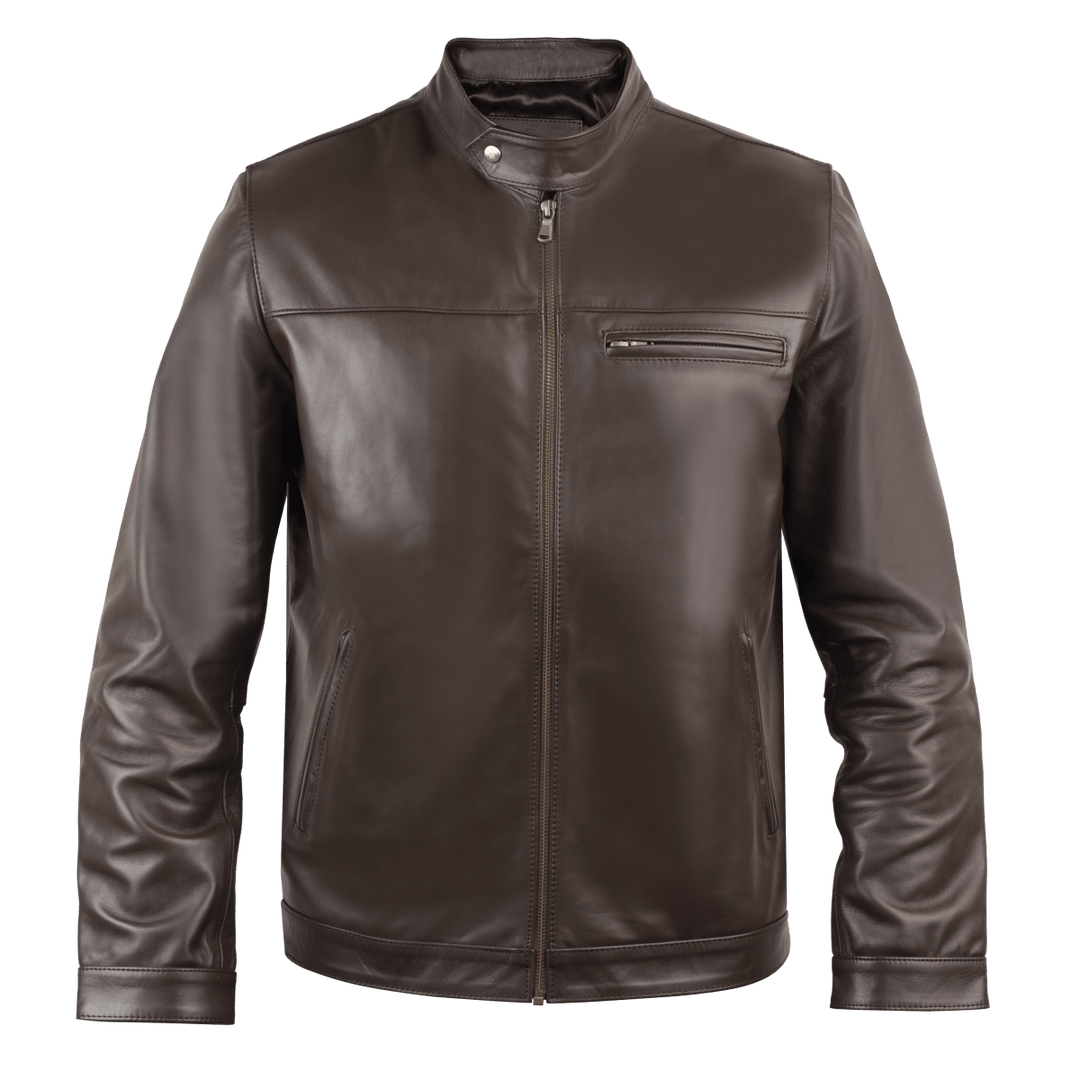 Racer: Jacket Homme - Cuir Marron Chocolat - Bleather Maroc
