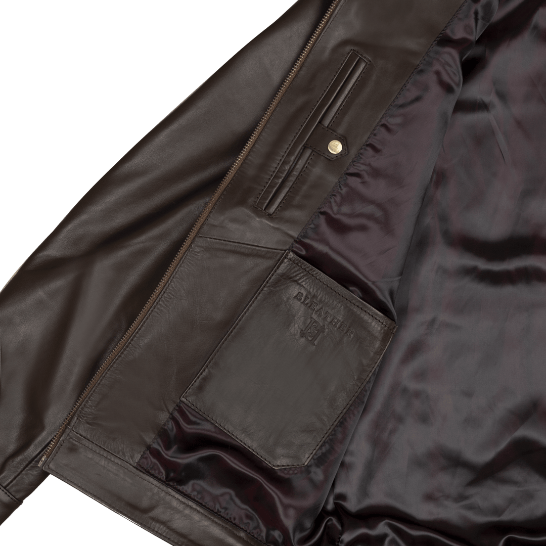 Racer: Jacket Homme - Cuir Marron Chocolat - Bleather Maroc