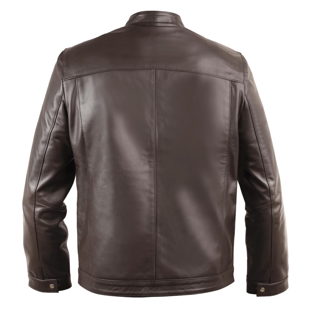 Racer: Jacket Homme - Cuir Marron Chocolat - Bleather Maroc