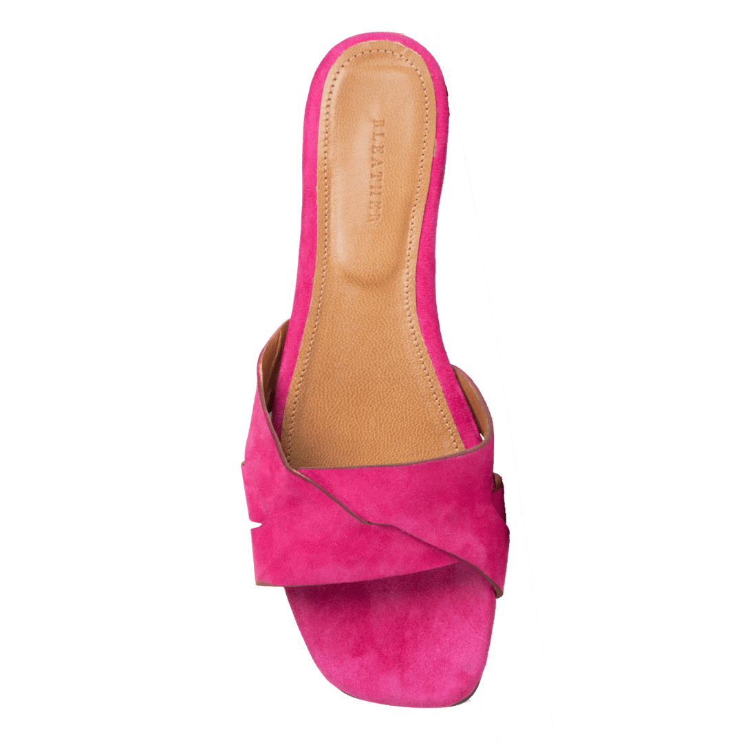 Ravella : Sandales Femme - Daim Fuchsia - Bleather Maroc