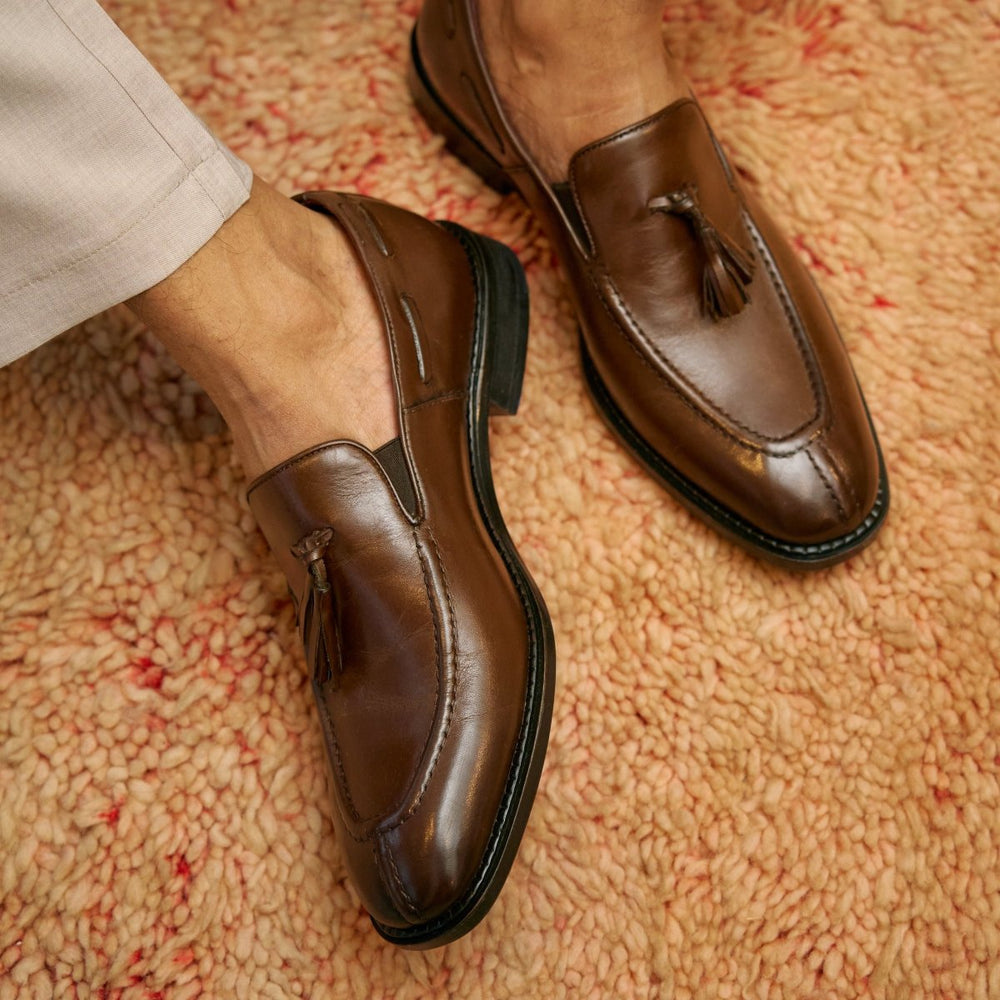 Reign: Mocassin Homme - Cuir Marron - Bleather Maroc