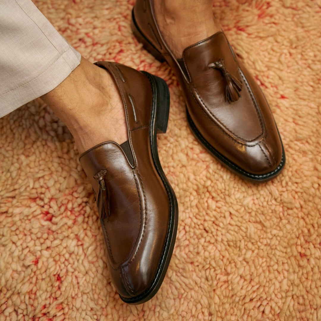 Reign: Mocassin Homme - Cuir Marron - Bleather Maroc