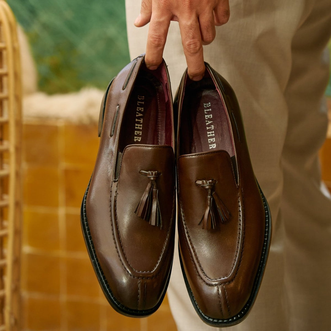 Reign: Mocassin Homme - Cuir Marron - Bleather Maroc