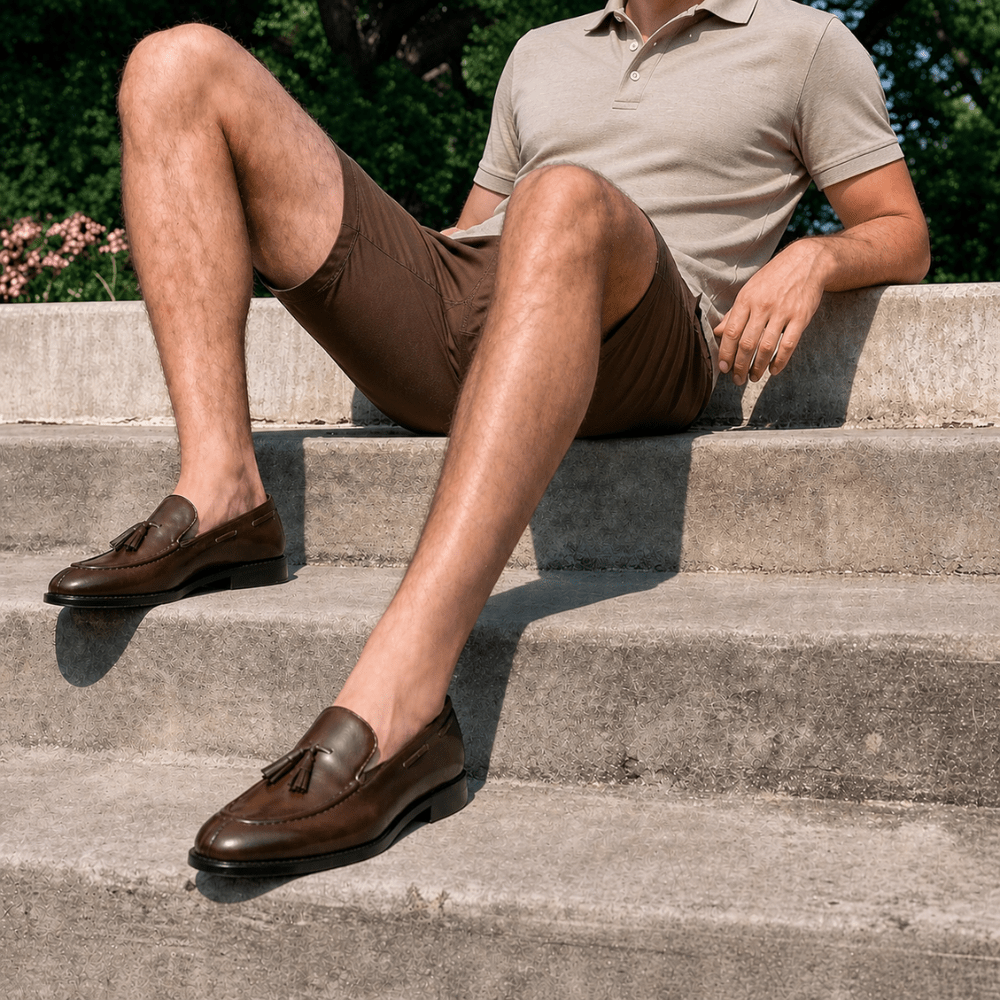 Reign: Mocassin Homme - Cuir Marron - Bleather Maroc