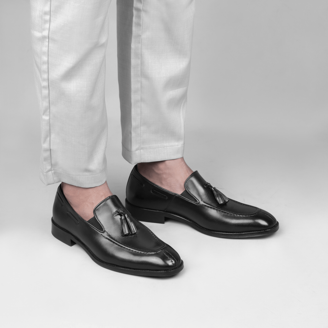 Reign: Mocassin Homme - Cuir Noir - Bleather Maroc