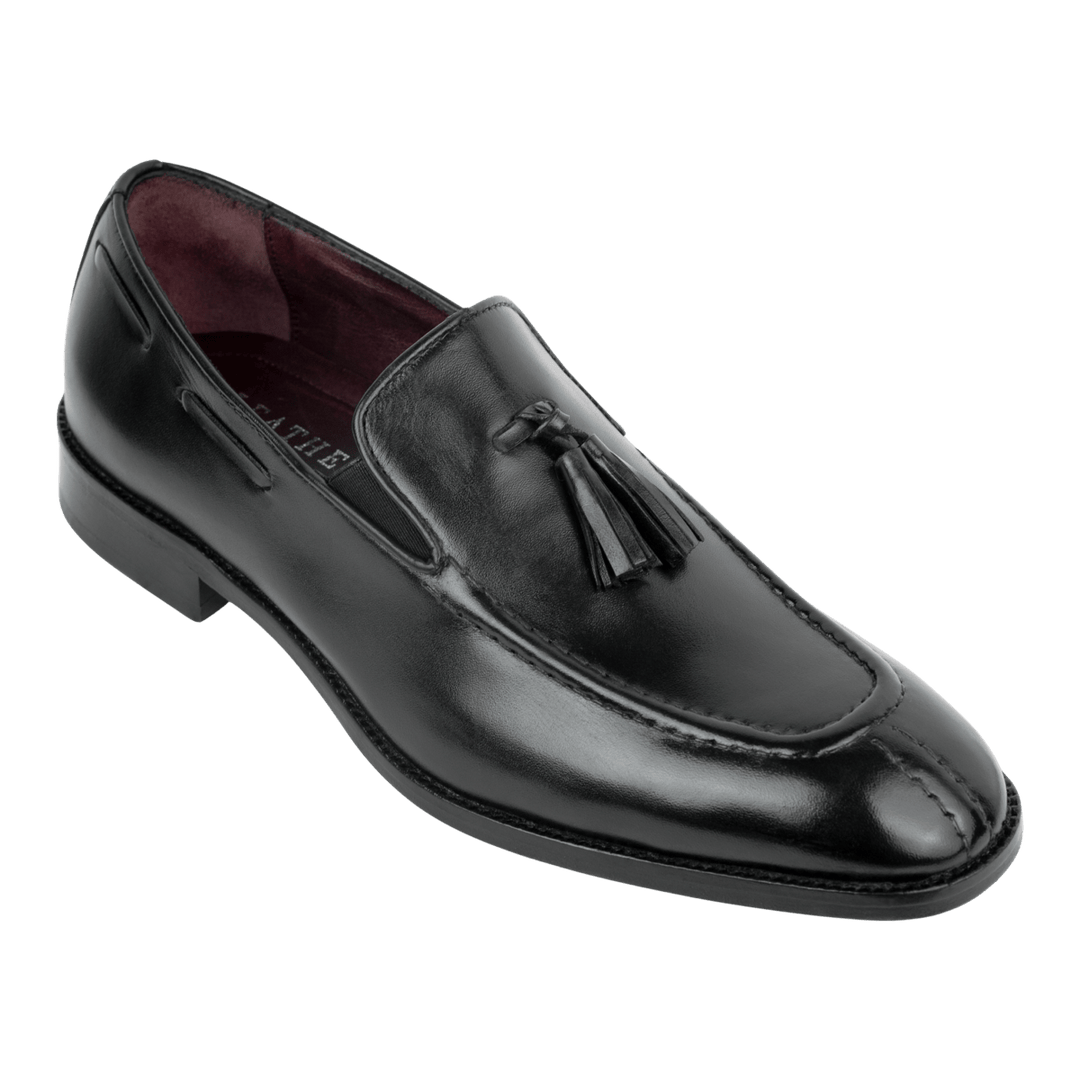 Reign: Mocassin Homme - Cuir Noir - Bleather Maroc