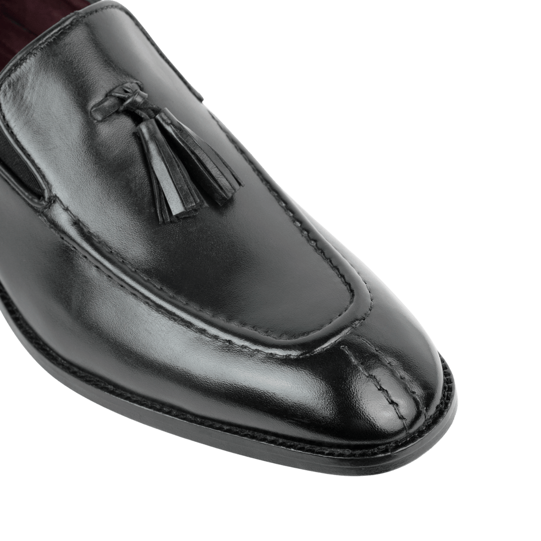 Reign: Mocassin Homme - Cuir Noir - Bleather Maroc
