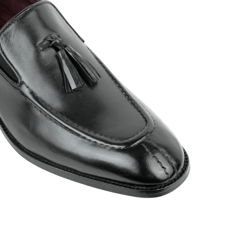 Reign: Mocassin Homme - Cuir Noir - Bleather Maroc