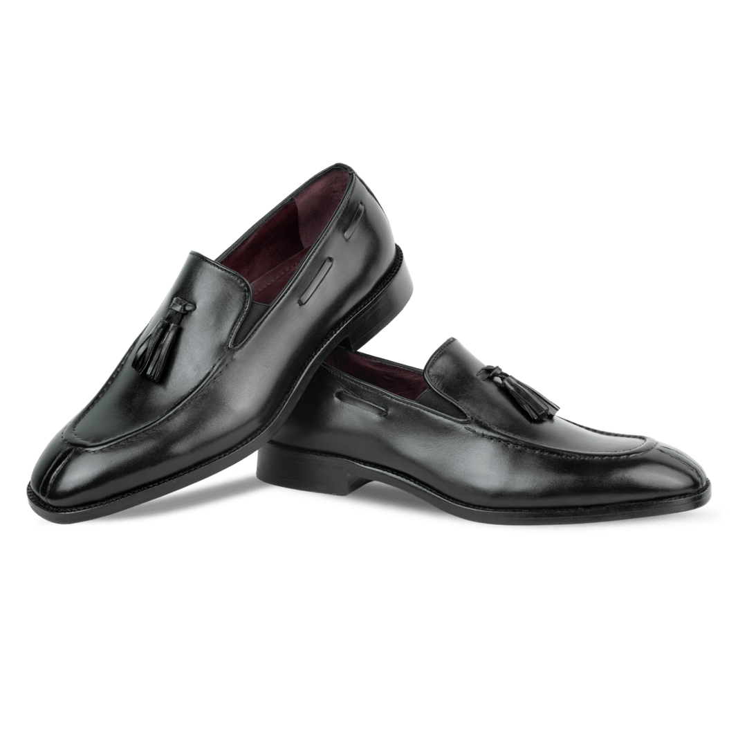 Reign: Mocassin Homme - Cuir Noir - Bleather Maroc