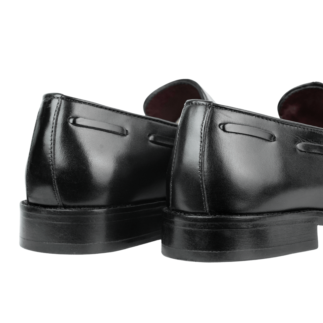 Reign: Mocassin Homme - Cuir Noir - Bleather Maroc