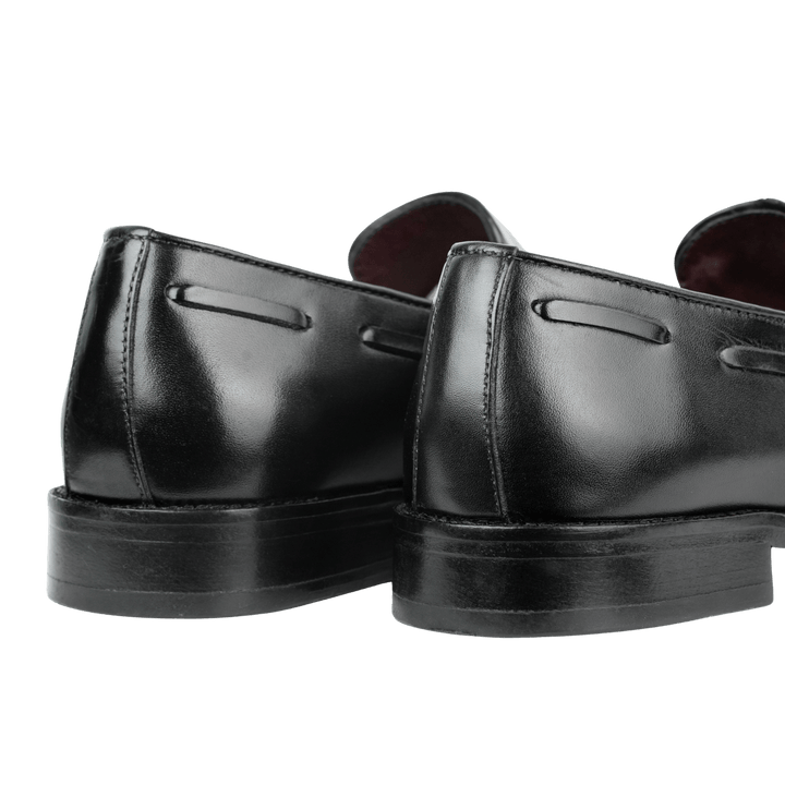 Reign: Mocassin Homme - Cuir Noir - Bleather Maroc
