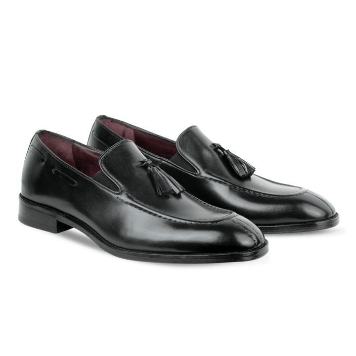 Reign: Mocassin Homme - Cuir Noir - Bleather Maroc