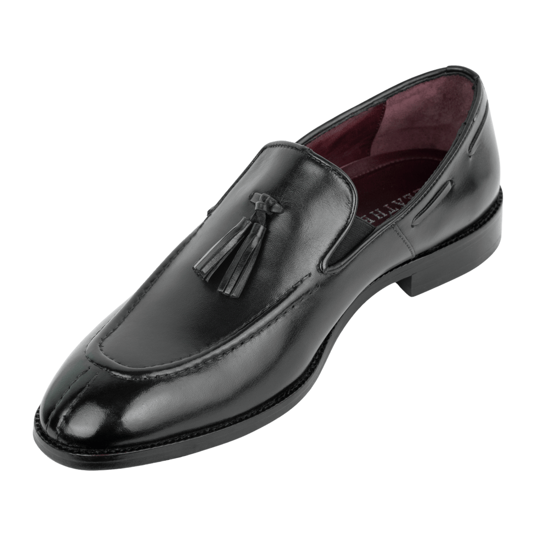 Reign: Mocassin Homme - Cuir Noir - Bleather Maroc
