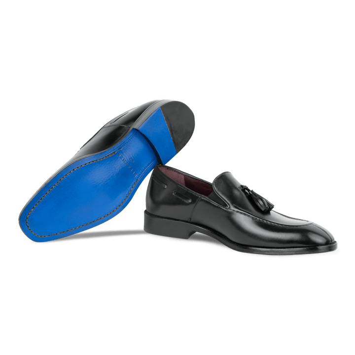 Reign: Mocassin Homme - Cuir Noir - Bleather Maroc