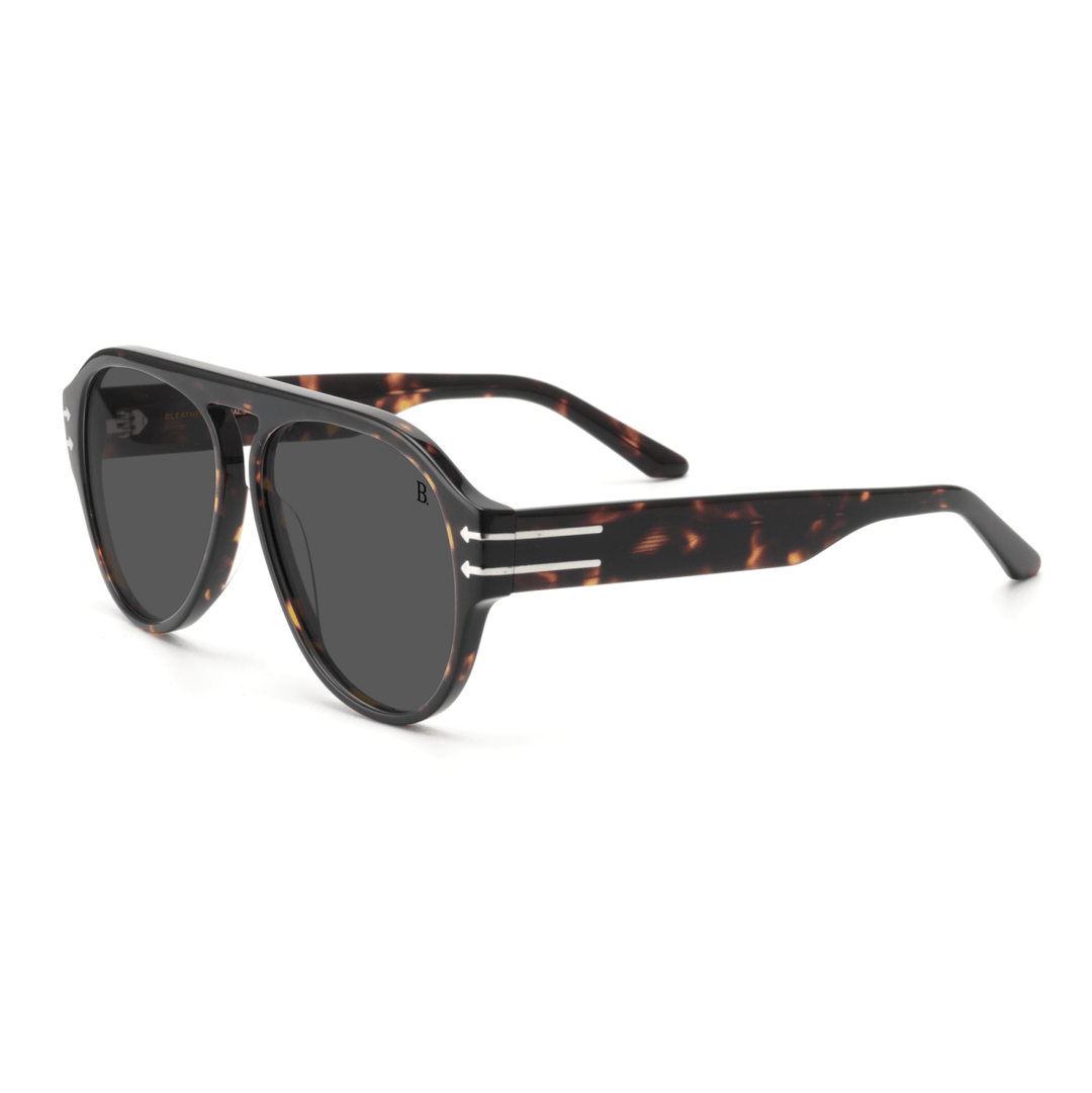Rhodium: Lunettes de soleil de luxe Havane - Bleather Maroc