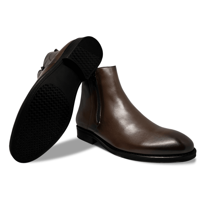 Rio: Bottes Homme - Caoutchouc Marron - Bleather Maroc