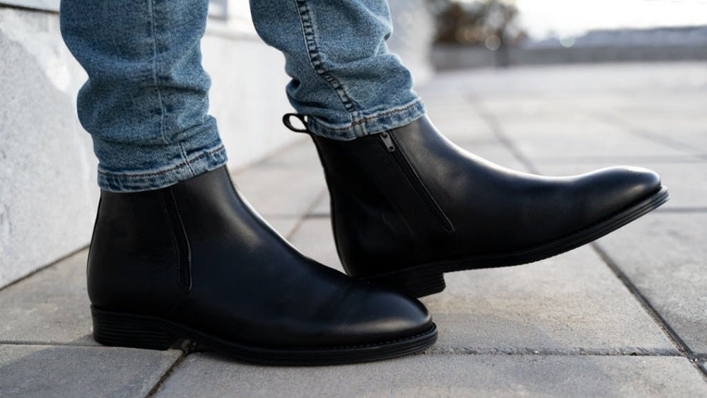 Rio: Bottes Homme - Caoutchouc Noir - Bleather Maroc