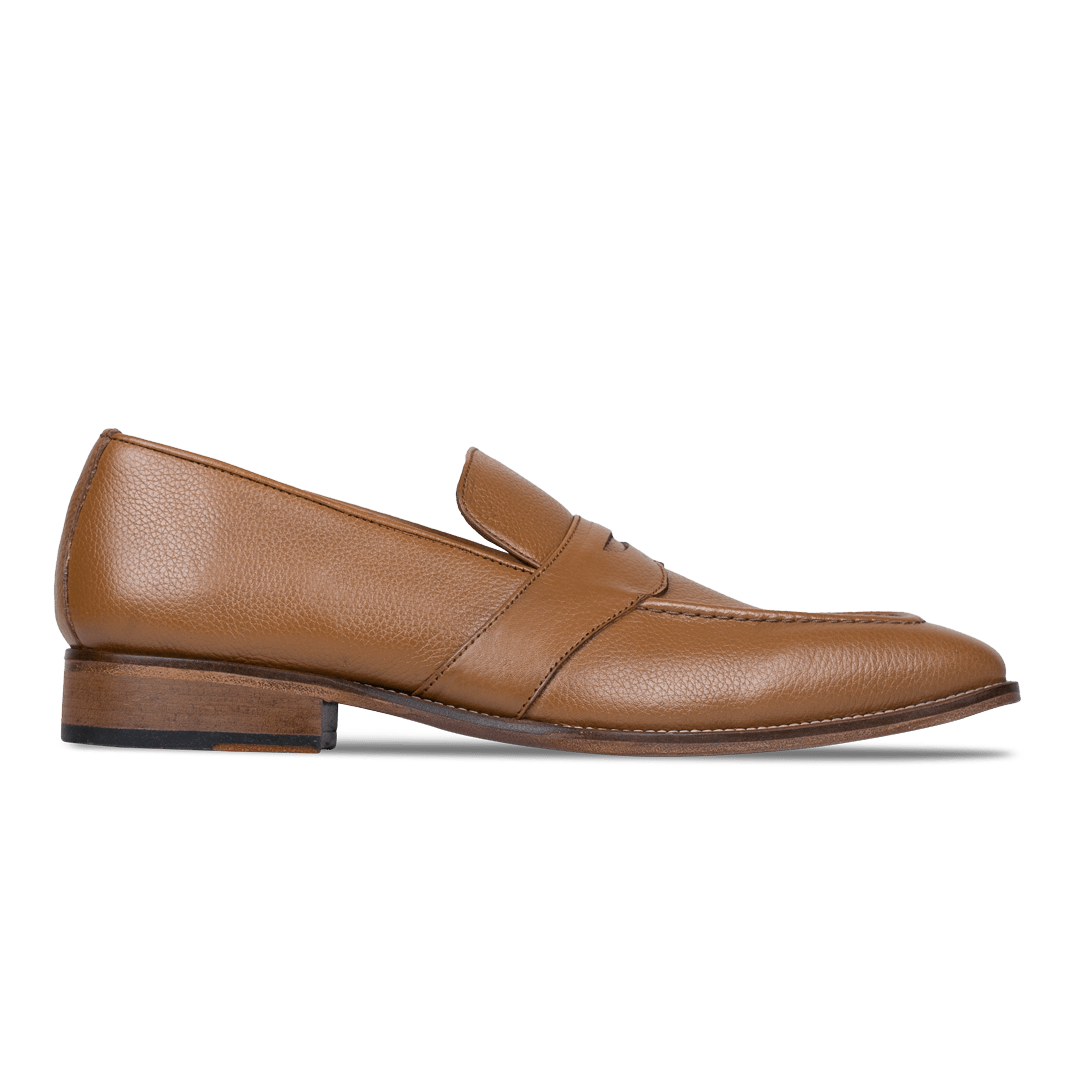 River: Mocassin Homme - Guir Cognac - Bleather Maroc