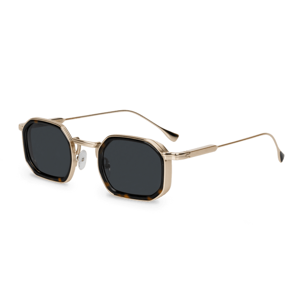 Riveria: Lunettes de soleil de luxe Havane Silver