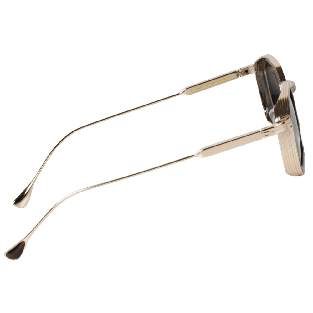 Riveria: Lunettes de soleil de luxe Havane Silver - Bleather Maroc