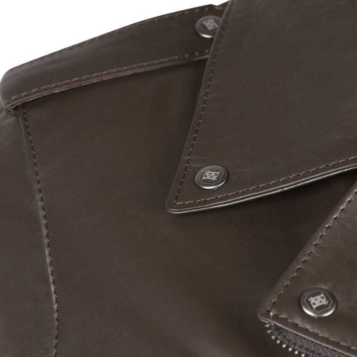 Roxie: Jacket Femme - Cuir Marron - Bleather Maroc